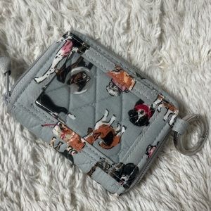 VERA BRADLEY RFID Petite Zip-Around Wallet ‘Dog Show’ Winter 2022 print